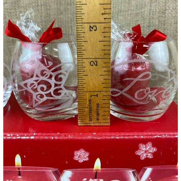 Gorham Crystal Holiday Votives Set of 3 Peace Love - Picture 8 of 8